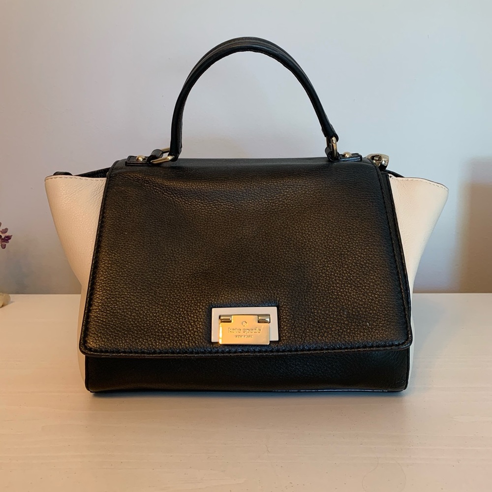 Kate Spade Satchel Purse (black and white)